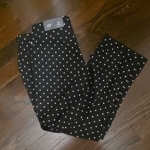 Black Polka Dot Pants Crop Nwt